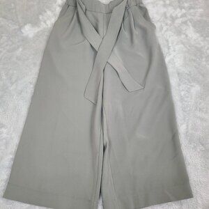 Lululemon Pants Women's 6 Noir Wide Leg Ankle High Rise Gray Belted‎ Flowy